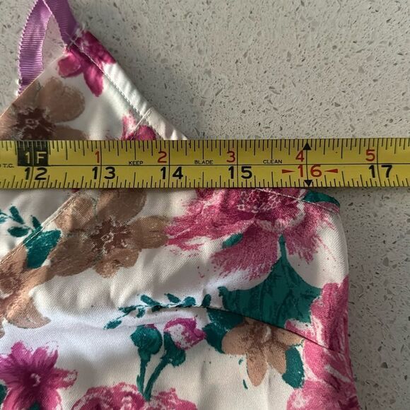 NWOT Free People Cami Floral Hanky Style Adjustable Straps Tank V Neck Pink Boho - Picture 4 of 13